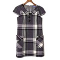 バックジップ半袖チェックワンピース 38 バーバリーブルーレーベル br01001025 BURBERRY BLUE LABEL パープル レディース