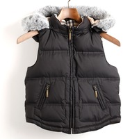 ファー装飾リバーシブルダウンベスト  バーバリーロンドン 68546 BURBERRY LONDON ブラック ボーイズ