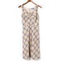 フロントリボン装飾ノースリーブチェックワンピース 38 バーバリーブルーレーベル 70737 BURBERRY BLUE LABEL ベージュ レディース