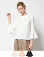 ベルスリーブラウンドネックブラウス【メール便可／50】