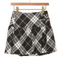 ベルト装飾チェックラップスカート 36 バーバリーブルーレーベル 69996 BURBERRY BLUE LABEL ブラック レディース