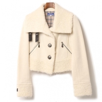 ボア切替ショートウールコート 38 バーバリーブルーレーベル 46111 BURBERRY BLUE LABEL  レディース