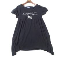 ロゴプリント半袖フレアワンピース 38 バーバリーブルーレーベル 67282 BURBERRY BLUE LABEL ネイビー レディース