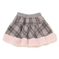 【50%OFF】裾ファーつきチェック柄スカート