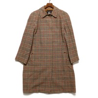 比翼チェック柄ウールロングコート  バーバリーズ 65197 Burberrys ベージュ レディース