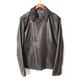 裏地チェック　ライダース　ラムレザージャケット L バーバリーブラックレーベル br01001427 BURBERRY BLACK LABEL ブラック メンズ