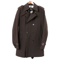 裏地チェックウエストベルト付トレンチコート L バーバリーブラックレーベル 70703 BURBERRY BLACK LABEL ブラック メンズ