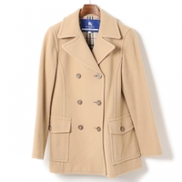 裏地チェックメルトンＰコート 38 バーバリーブルーレーベル 01000573 BURBERRY BLUE LABEL ベージュ レディース
