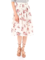 [ウォッシャブル]フラワープリントスカート/ホワイト(030)