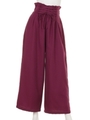 【Latina】ウエストシャーリングレースアップワイドパンツ/パープル(022)