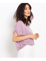 【洗える】ソフトピーチブラウス/ライトパープル(081)