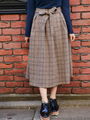 グレンチェックリボン付スカート