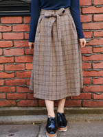 グレンチェックリボン付スカート