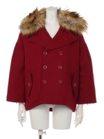 ボリュームスリーブPコート/レッド