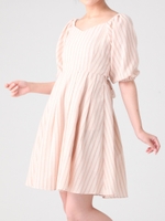 【sw】ストライプレトロネックラインワンピース/ORG