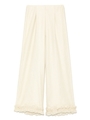 カット裾フリルパンツ/OWHT