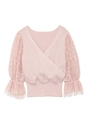 レーススリーブカシュクールトップス/PNK