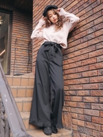 リボンレースパンツ/ブラック