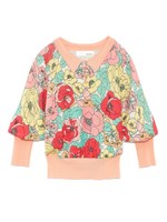 レトロ大花柄襟付きニット/OWHT