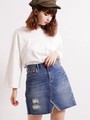 WEGO/ダメージデニムミニスカート