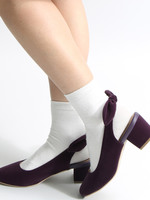 WEGO/バックリボンベロアミュール