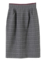 【sweetコラボアイテム】チェック柄タイトスカート/ブラウン