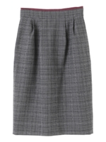 【sweetコラボアイテム】チェック柄タイトスカート/ブラウン