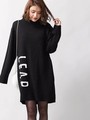 WEGO/ハイネックロゴニットワンピース