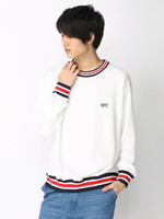 WEGO/ラインリブプルオーバースウェット