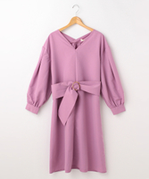 [WEB限定]ベルト付きＶネックワンピース