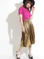 WEGO/メタリックプリーツスカート