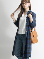 WEGO/チェックネルシャツワンピース
