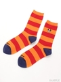 PEPE BORDER RIB SOCKS/ORANGE×RED