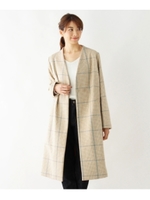 Vネックノーカラーコート/ベージュ(252)