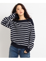 【WEB限定】ボーダースプリングニット/ライトグレー×ホワイト(311)