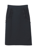 【スカート】モチーフレースタイトスカート/ネイビー