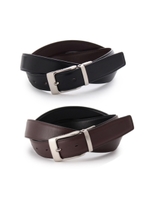 【日本製】デュプイリバーシブルドレスビジネスベルト/ブラック(519)