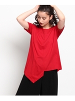 イレギュラーヘム天竺カットソー/レッド(062)