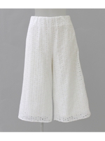 【Settimissimo】カットワークレースフレアーパンツ/ホワイト(001)