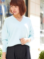 コクーンVネックガーターニットプルオーバー/ミント