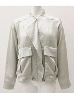 【Alluge】サテンブルゾン/ベージュ(005)