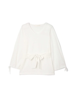 シャーリングスリーブニット/ホワイト(030)