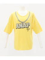 【ANAP GIRL】ネックレスプリント5分袖Tシャツ/イエロー(024)