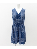 【Sandie anap】バンダナ柄前ボタンワンピース/ネイビー(018)