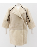 【Alluge】フェイクムートンコート/ベージュ(005)