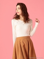 フラワーパーツニット/ピンク