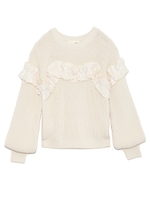 フリルニットトップス/OWHT