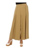 プリーツジョーゼットパンツ/MUSTARD