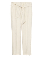 リネンスーツベルト付テーパードパンツ/BLK