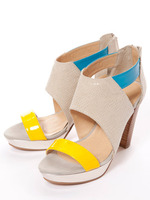 Metallic zip sandal